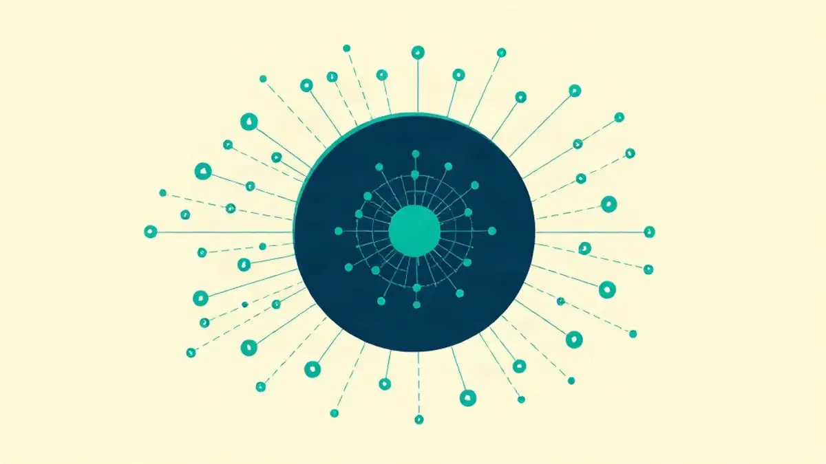 رسم تجريدي لعُقد وروابط متصلة يرافق شرح محتوى يجلب الروابط Linkable Assets